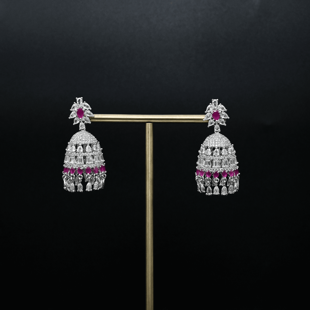 CZ Ruby Earrings