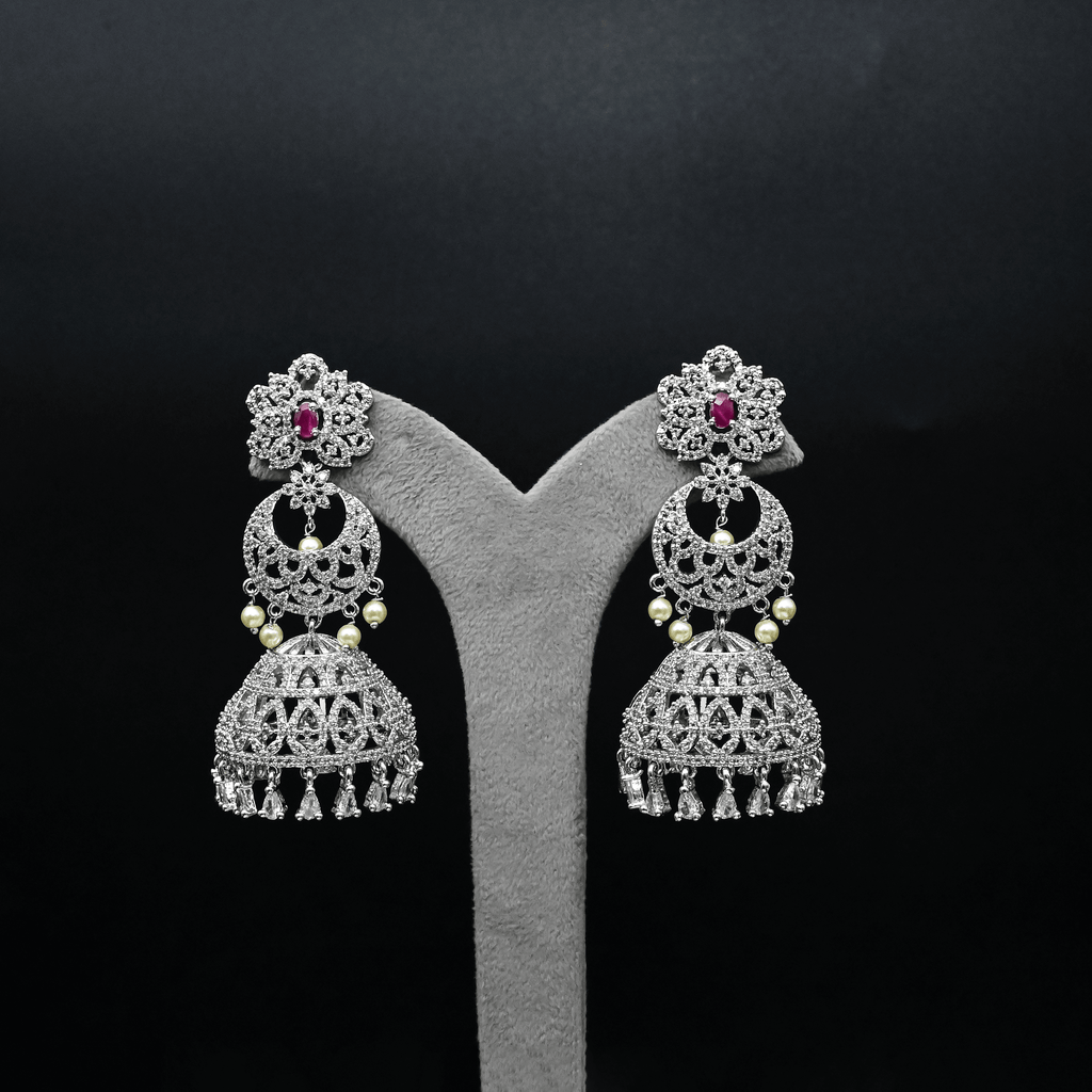 CZ Ruby Earrings