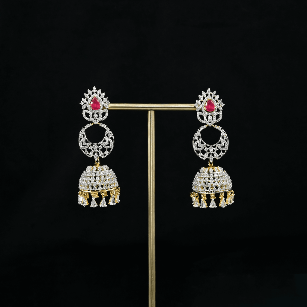 CZ Ruby Earrings