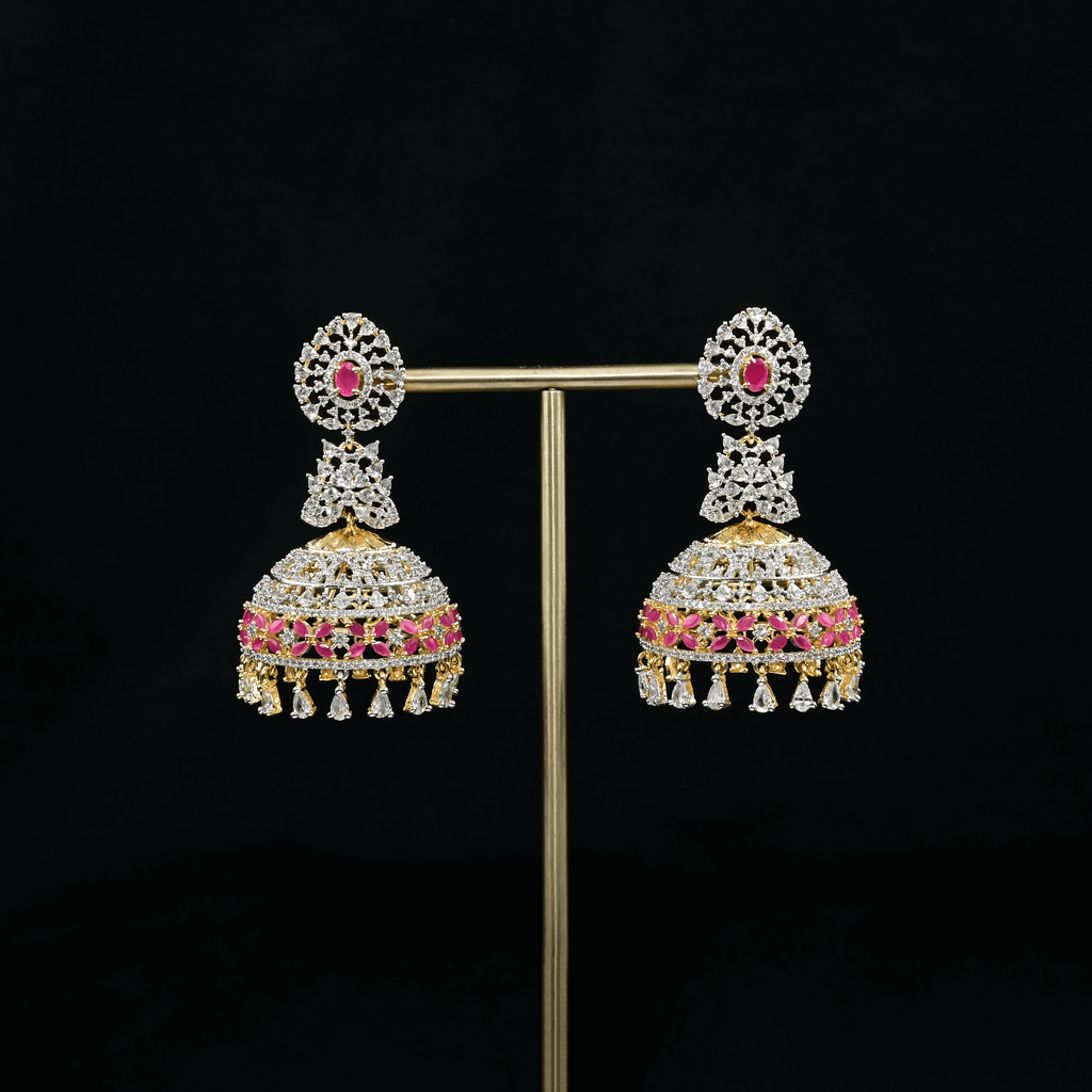 CZ Ruby Earrings