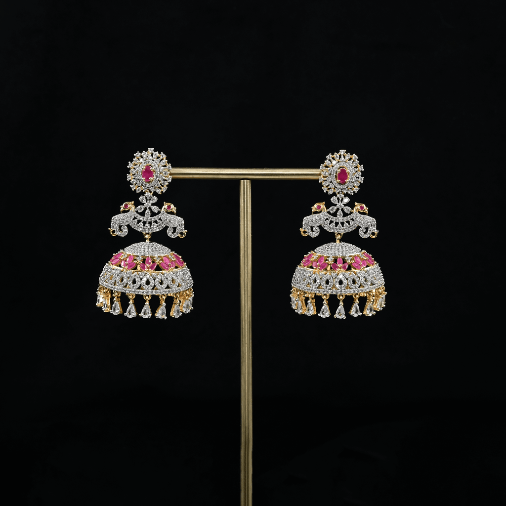 CZ Ruby Earrings