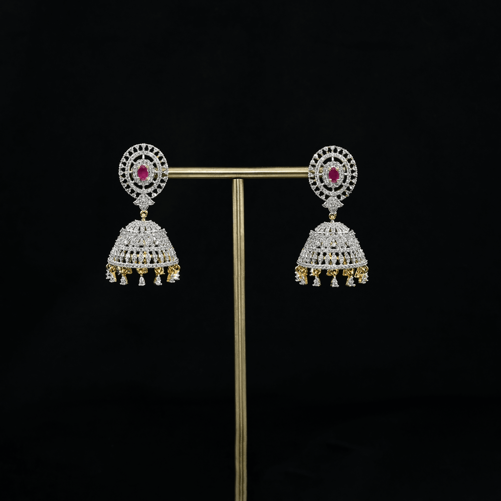 CZ Ruby Earrings