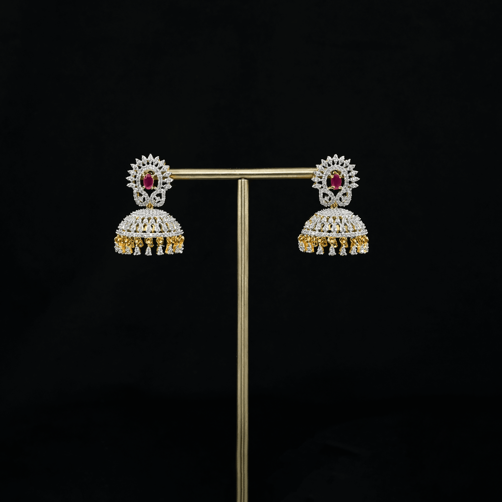 CZ Ruby Earrings