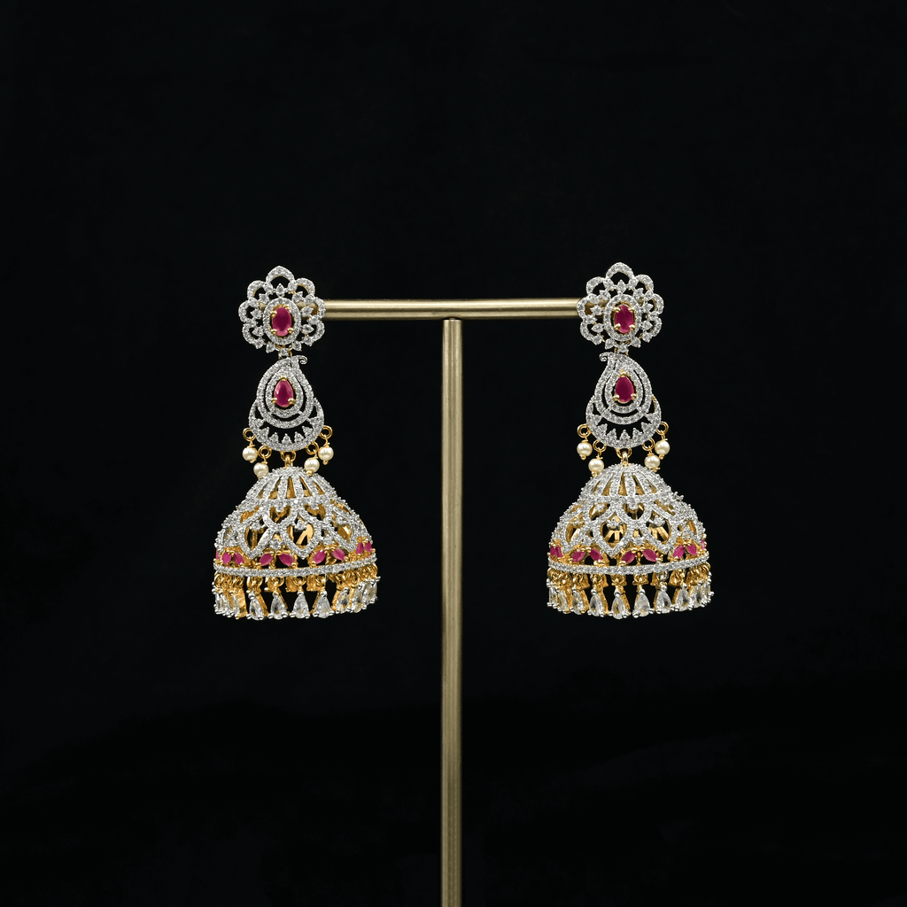 CZ Ruby Earrings