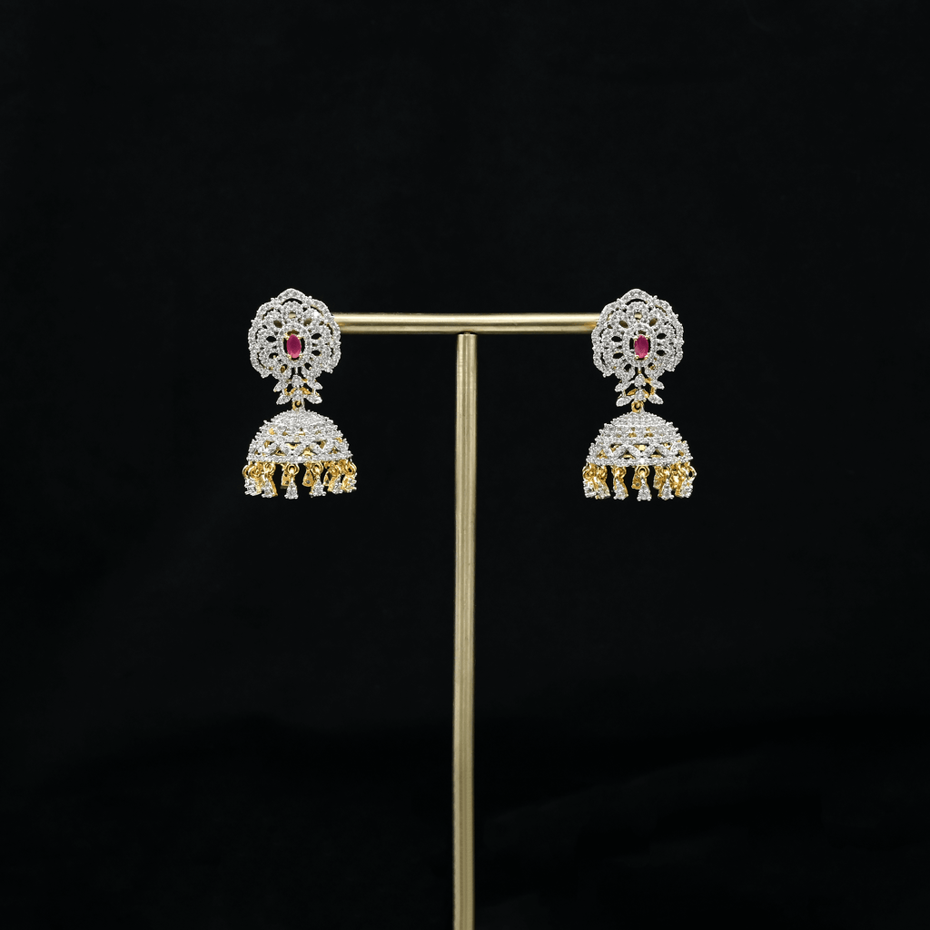 CZ Ruby Earrings