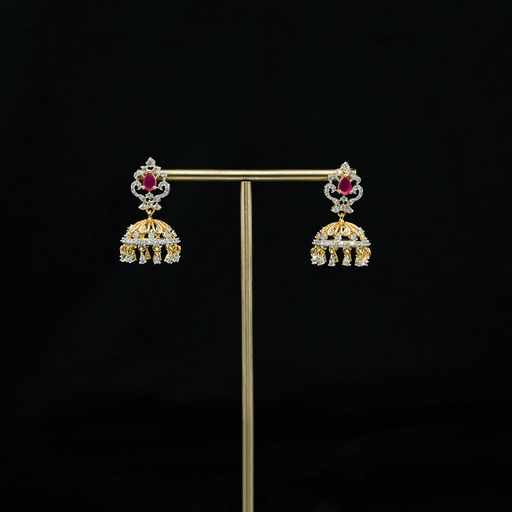 CZ Ruby Earrings