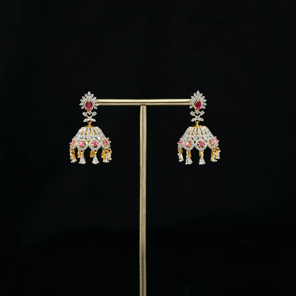 CZ Ruby Earrings