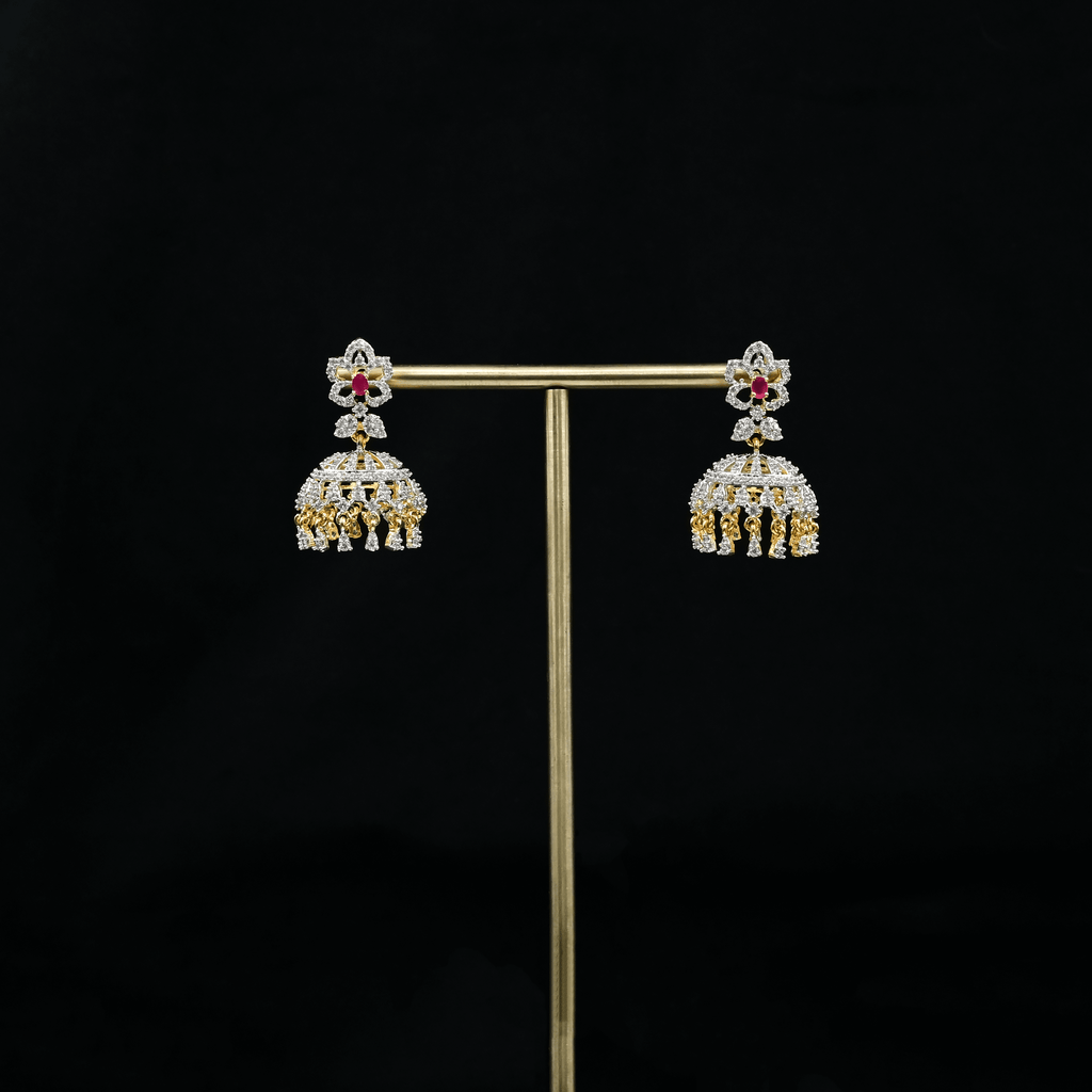 CZ Ruby Earrings