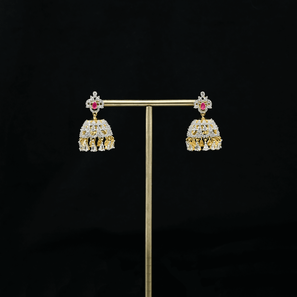 CZ Ruby Earrings