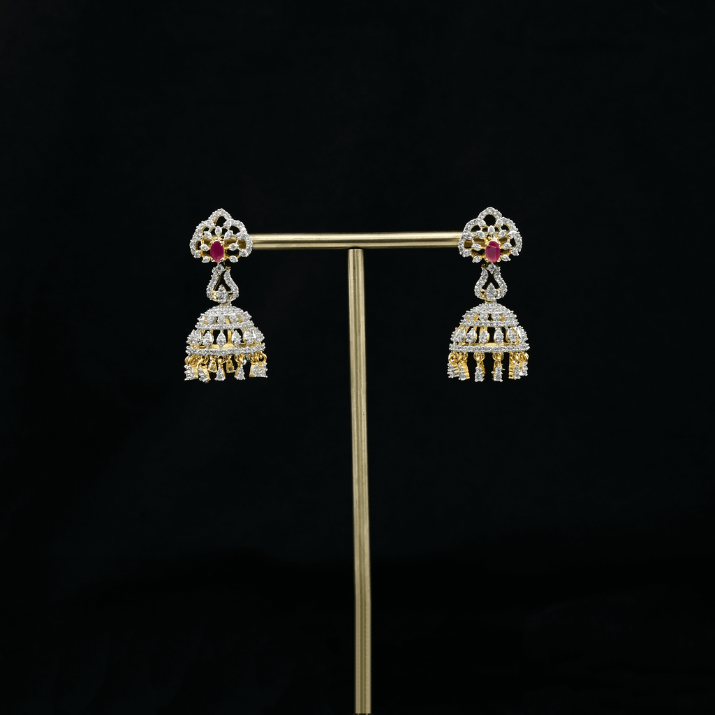 CZ Ruby Earrings