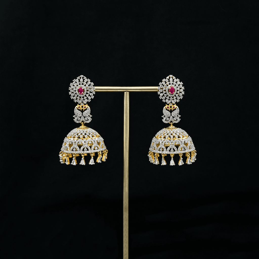 CZ Ruby Earrings