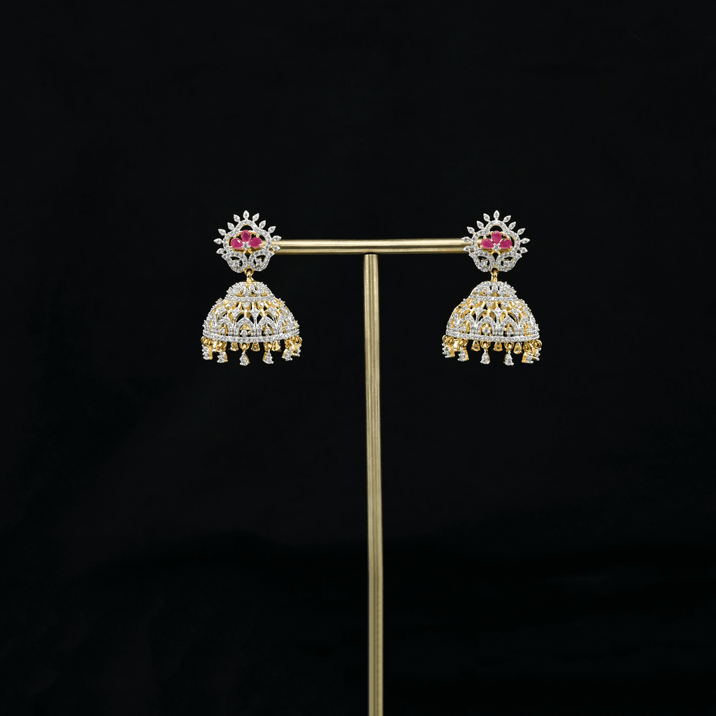 CZ Ruby Earrings