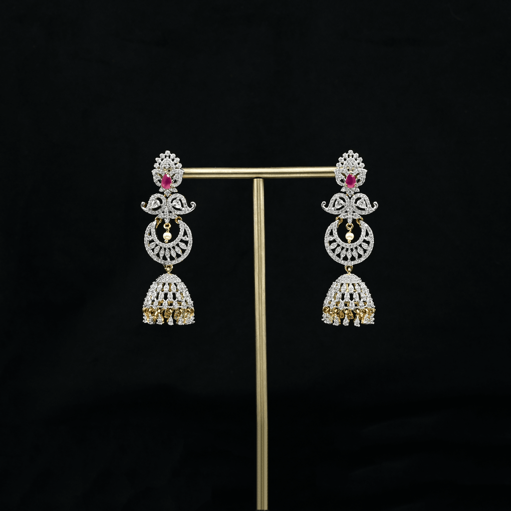 CZ Ruby Earrings