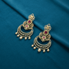 CZ Ruby Chandbali Earrings