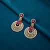 CZ Ruby Chandbali Earrings