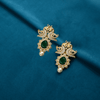 CZ Emerald Chandbali Earrings