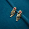 CZ Ruby Chandbali Earrings