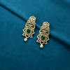 CZ Emerald Chandbali Earrings