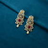 CZ Ruby Chandbali Earrings