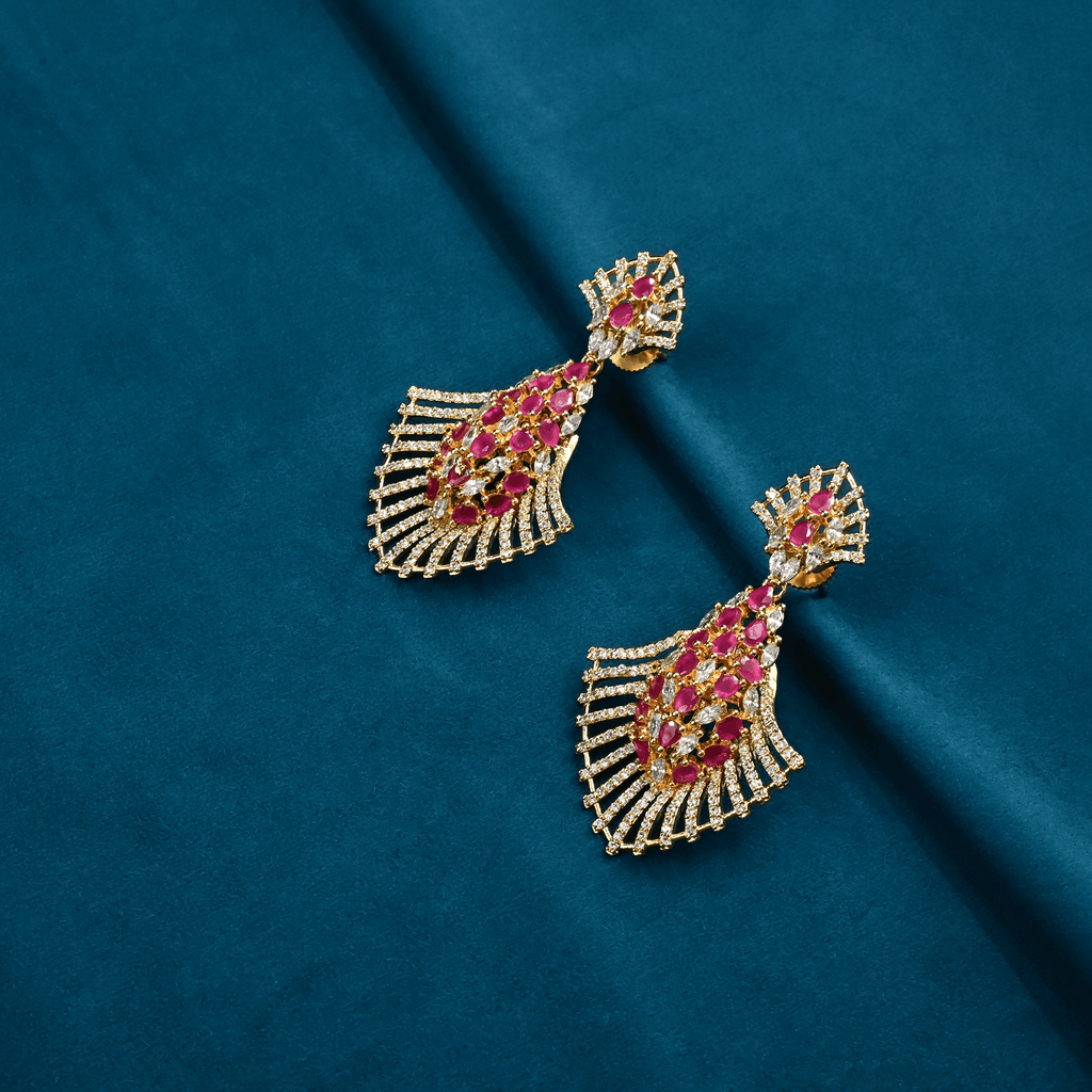 CZ Ruby Earrings