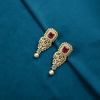 CZ Ruby Chandbali Earrings