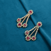 CZ Ruby Chandbali Earrings