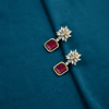 CZ Ruby Chandbali Earrings