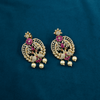 CZ Ruby Chandbali Earrings