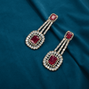 CZ Ruby Chandbali Earrings