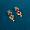 CZ Ruby Chandbali Earrings