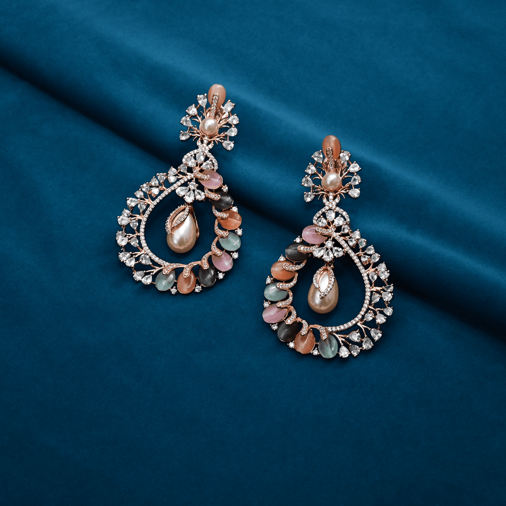 CZ Chandbali Earrings