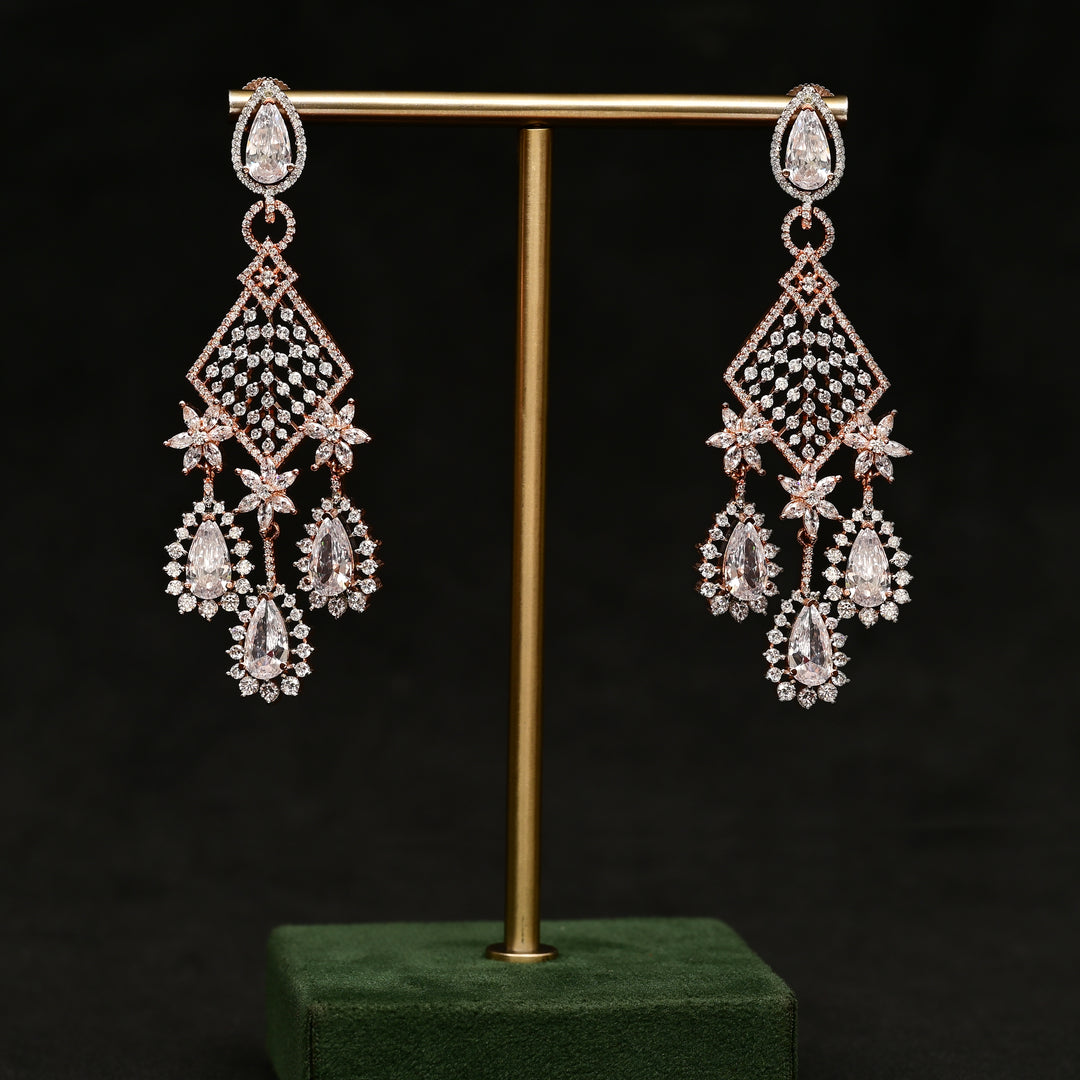 CZ Rose Gold Earrings