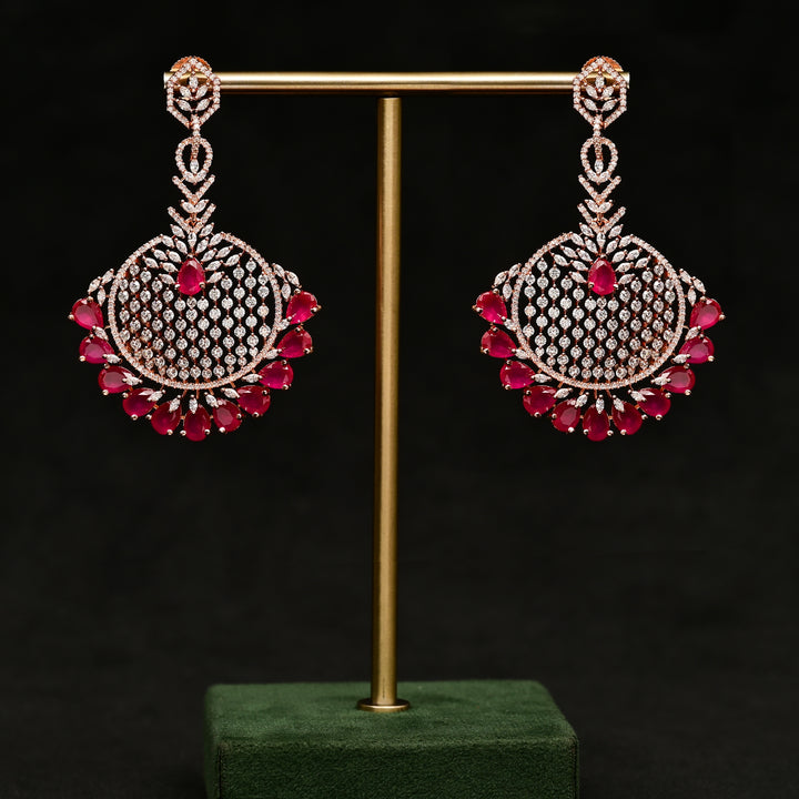 CZ Ruby Earring