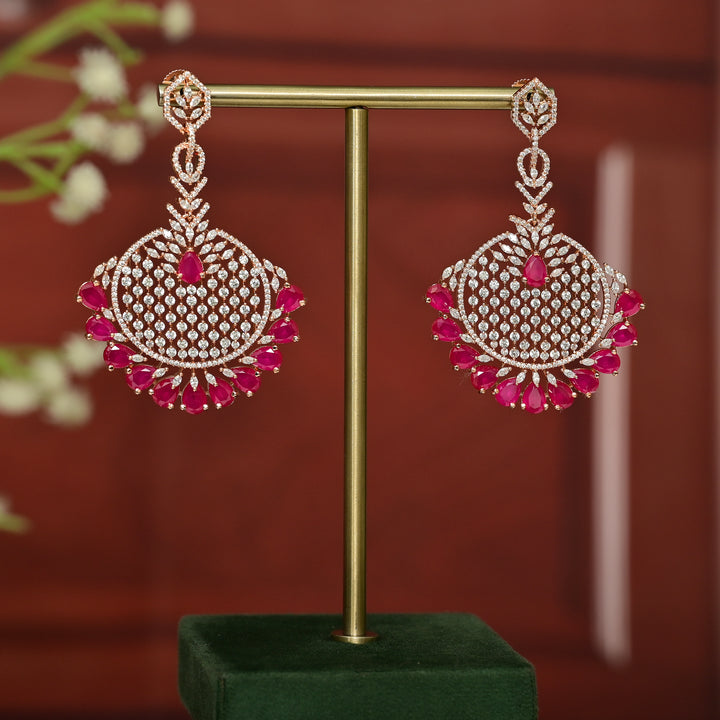 CZ Ruby Earring