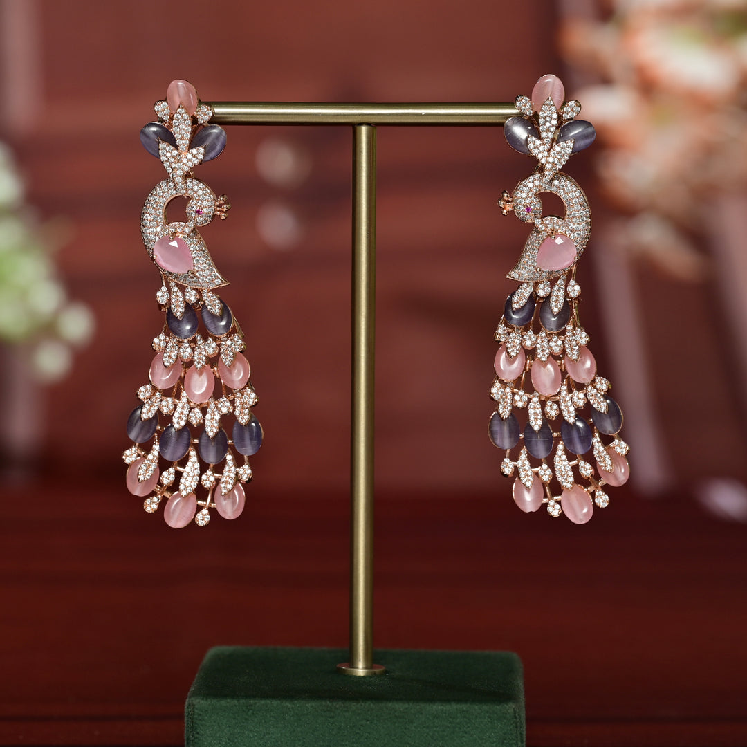 CZ Rose Gold Earrings