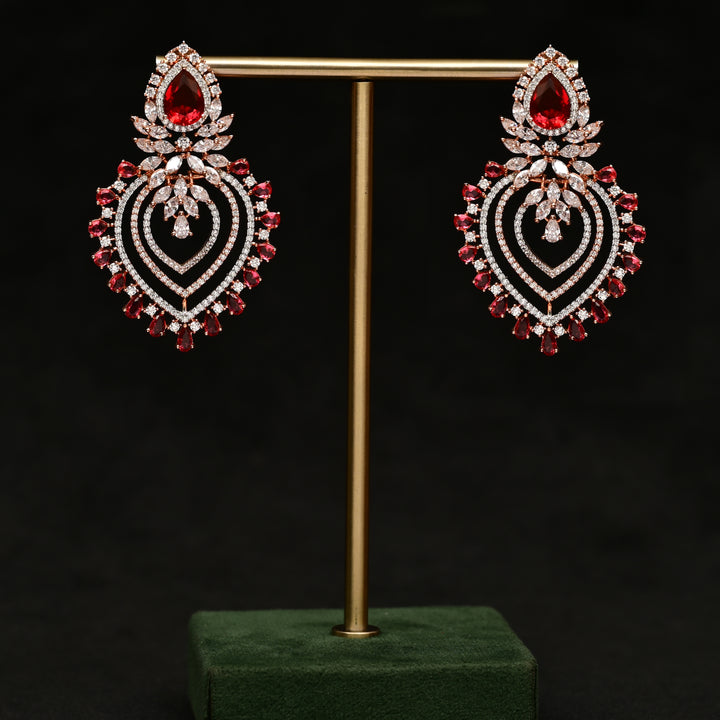 CZ Ruby Earrings