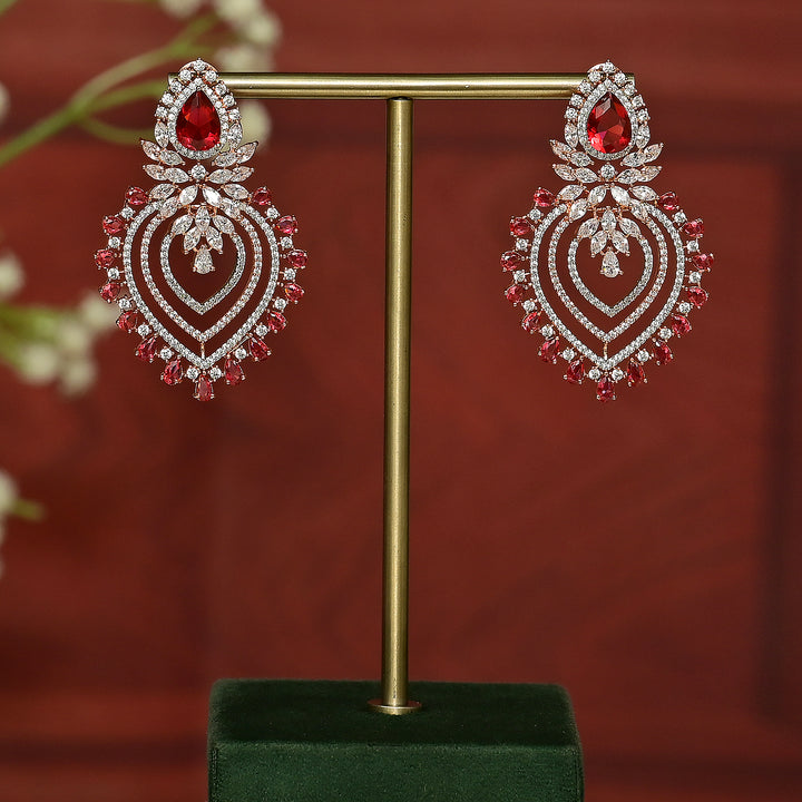 CZ Ruby Earrings
