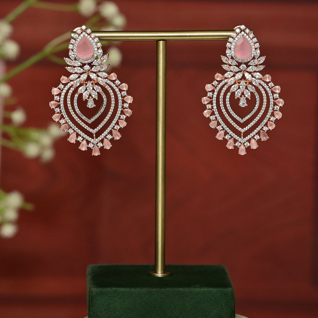 CZ Rose Gold Earrings