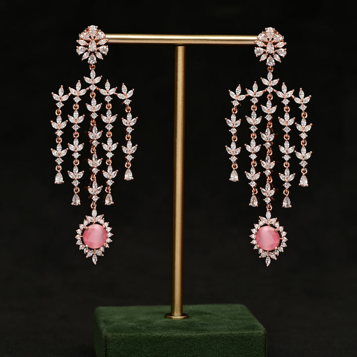 CZ Rose Gold Earrings