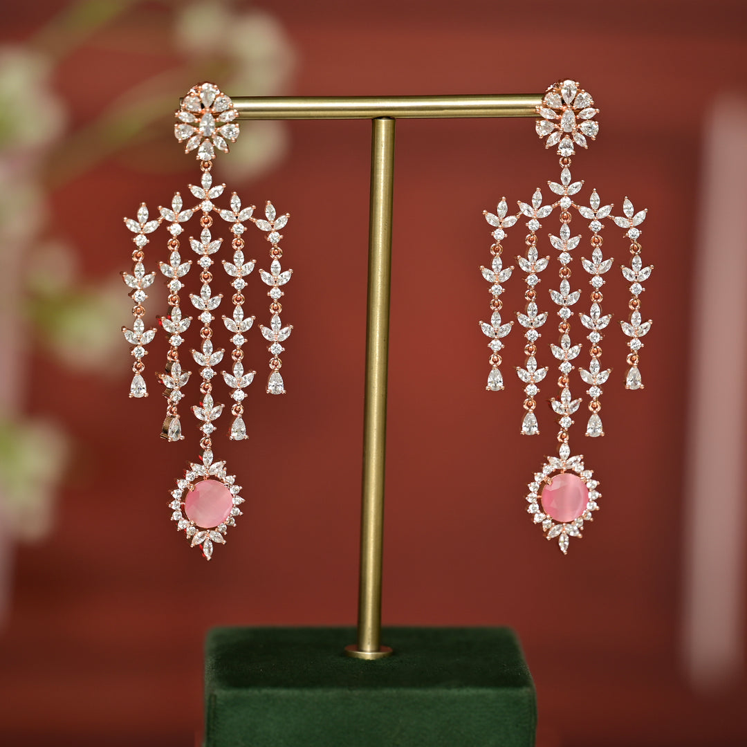 CZ Rose Gold Earrings