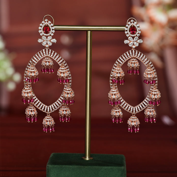 CZ Rose Gold Earrings