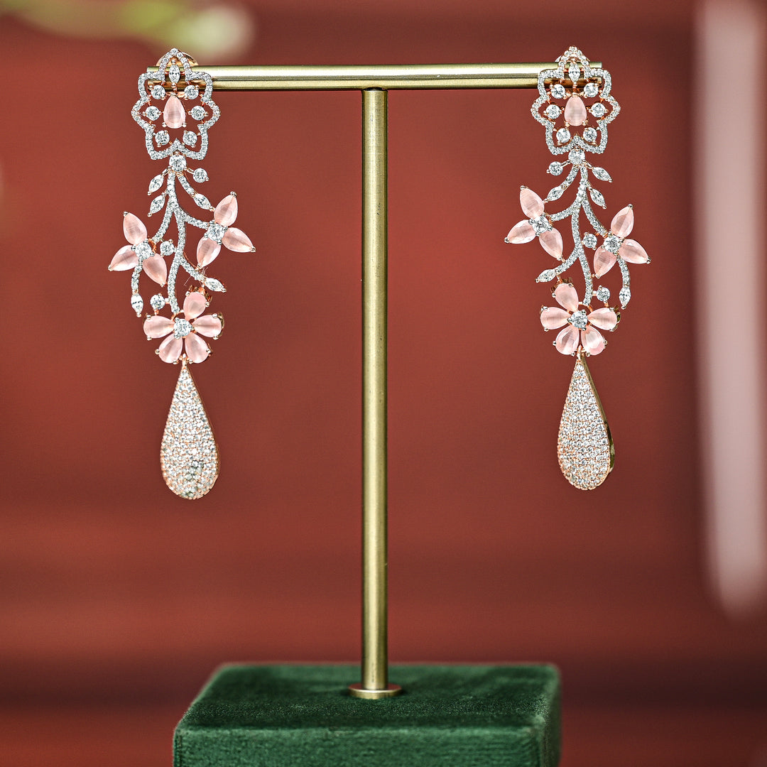 CZ Rose Gold Earrings