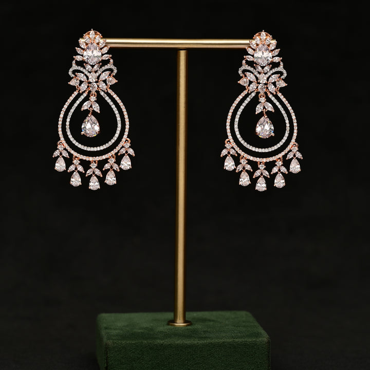 CZ Rose Gold Chandbali