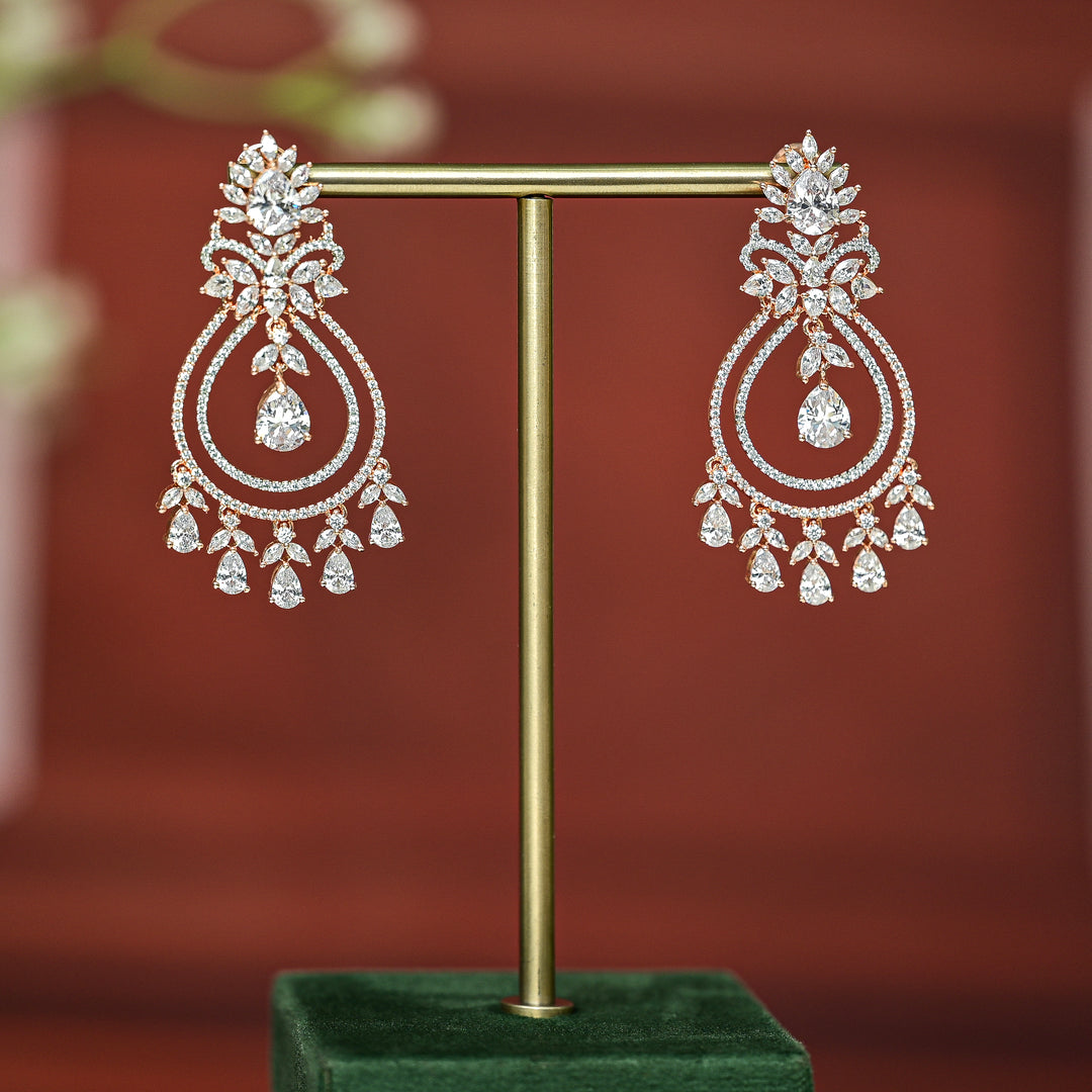 CZ Rose Gold Chandbali