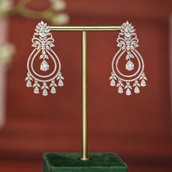 CZ Rose Gold Chandbali