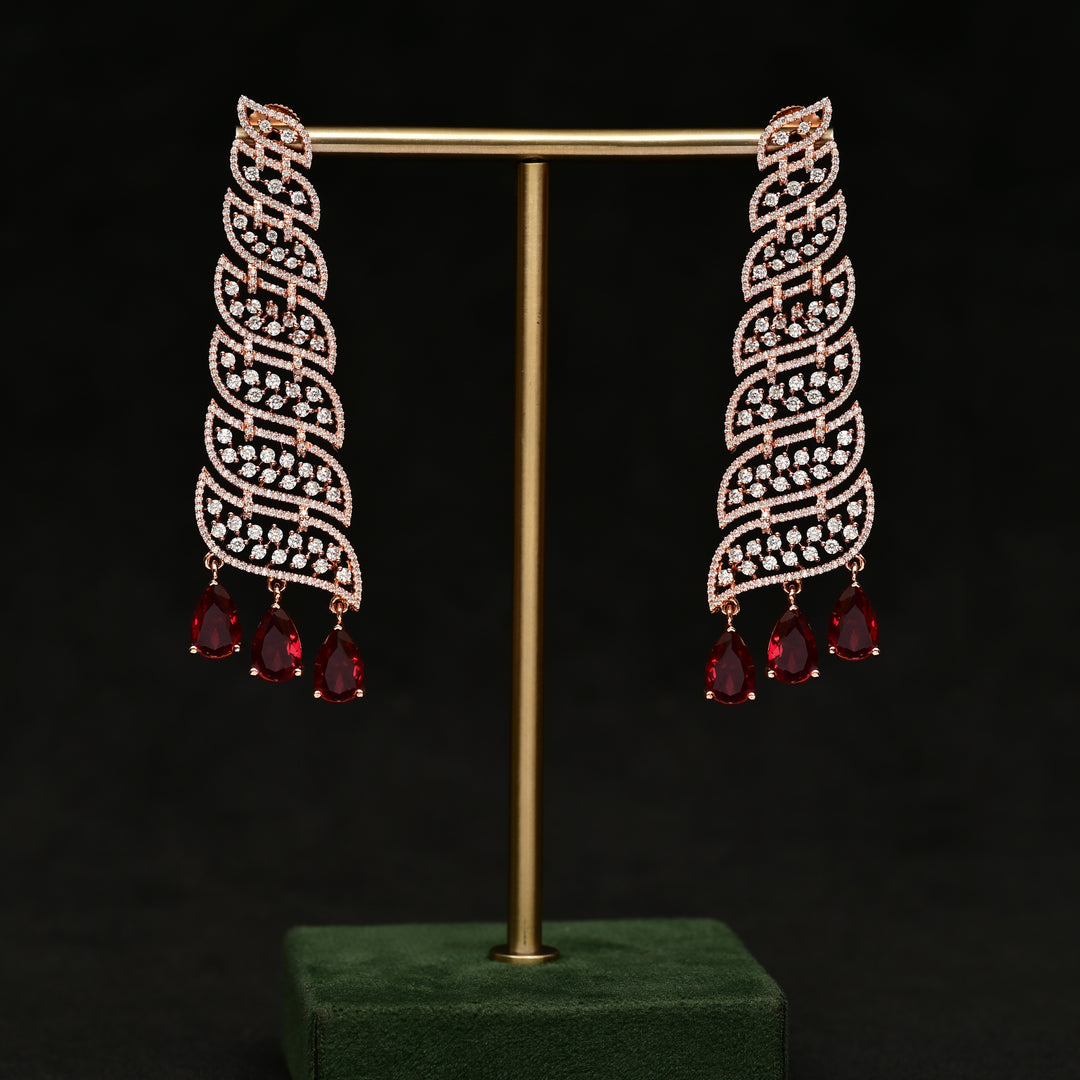 CZ Rose Gold Earrings