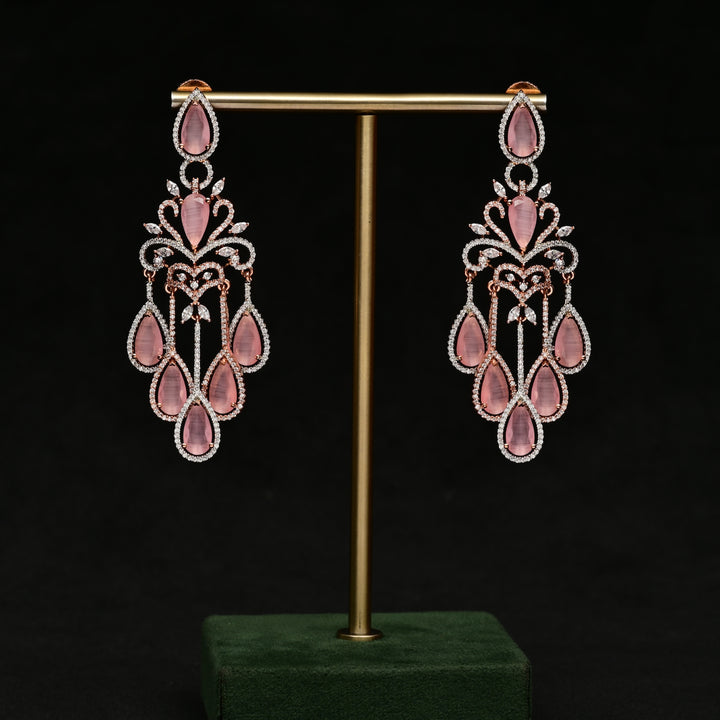 CZ Rose Gold Earrings