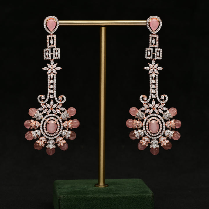 CZ Rose Gold Designer Earrings