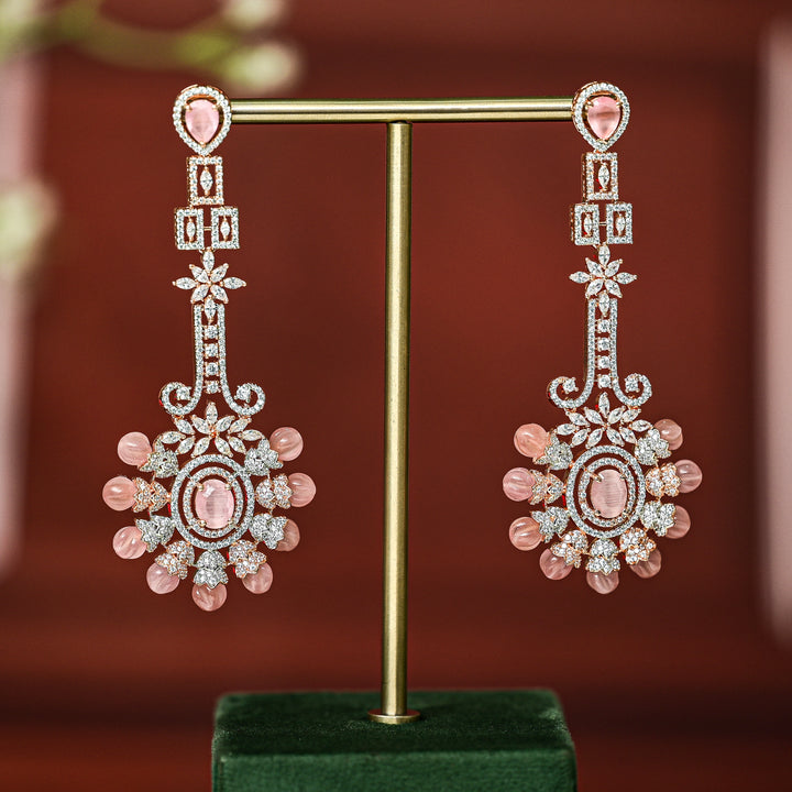 CZ Rose Gold Designer Earrings