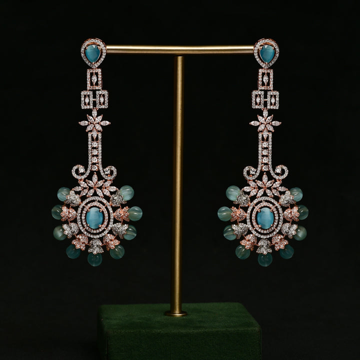 CZ Rose Gold Designer Earrings
